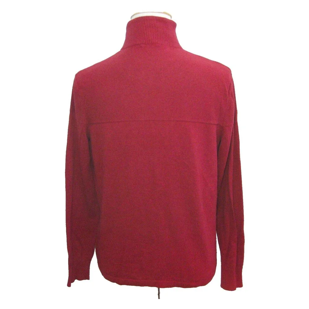 The North Face Sweatshirt Mens Large Red Long Sleeve 1/4 Zip Sweater Wool Blend
